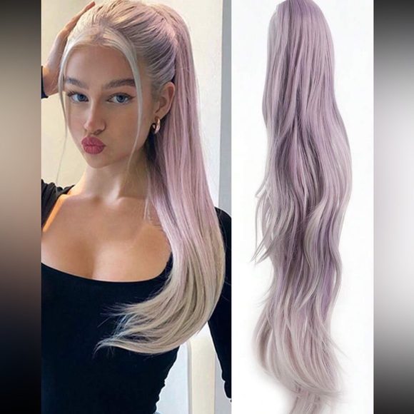 24 inch Ponytail Extension Purple Ombre - Picture 9 of 9